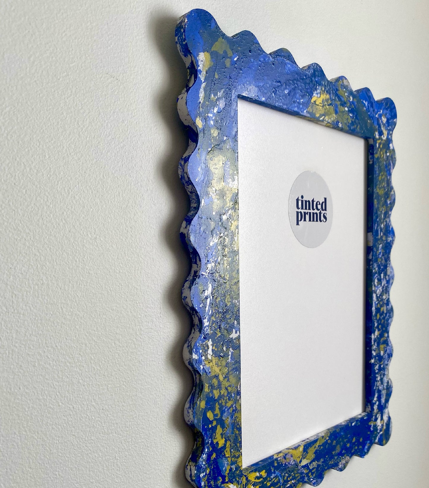 #002 A4 Dipped Squiggle Frame - Cobalt Blue & Yellow