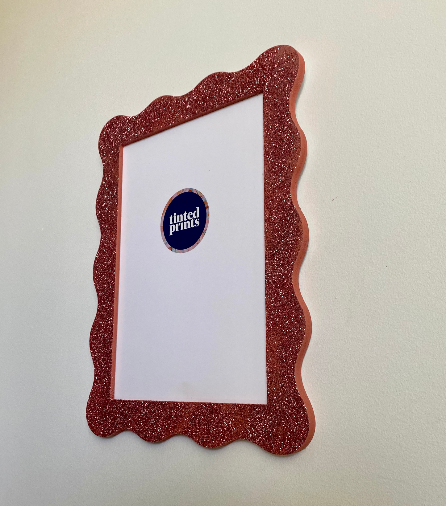 A4 Glitter Pink Wavy Frame