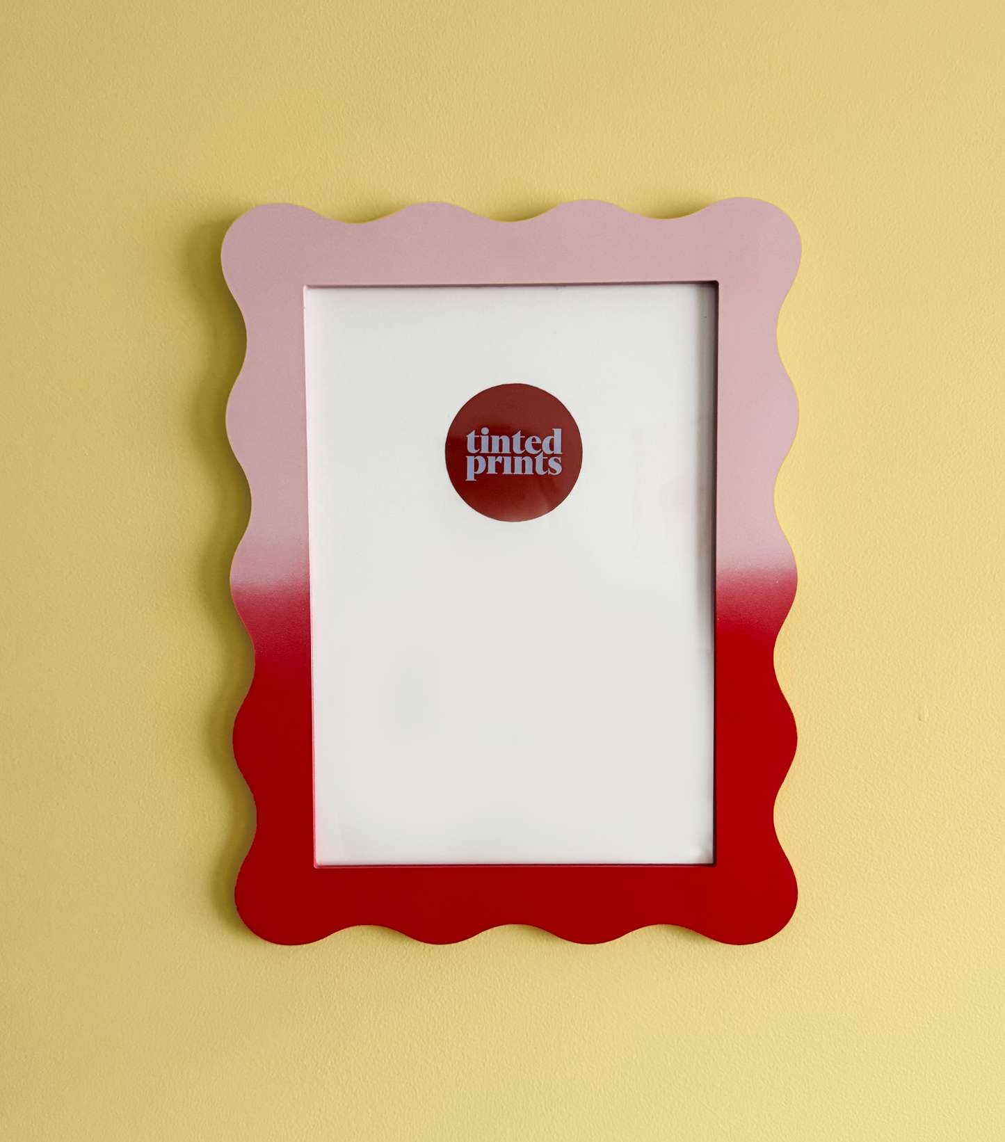 A4 Ombre Red Pink Wavy Frame