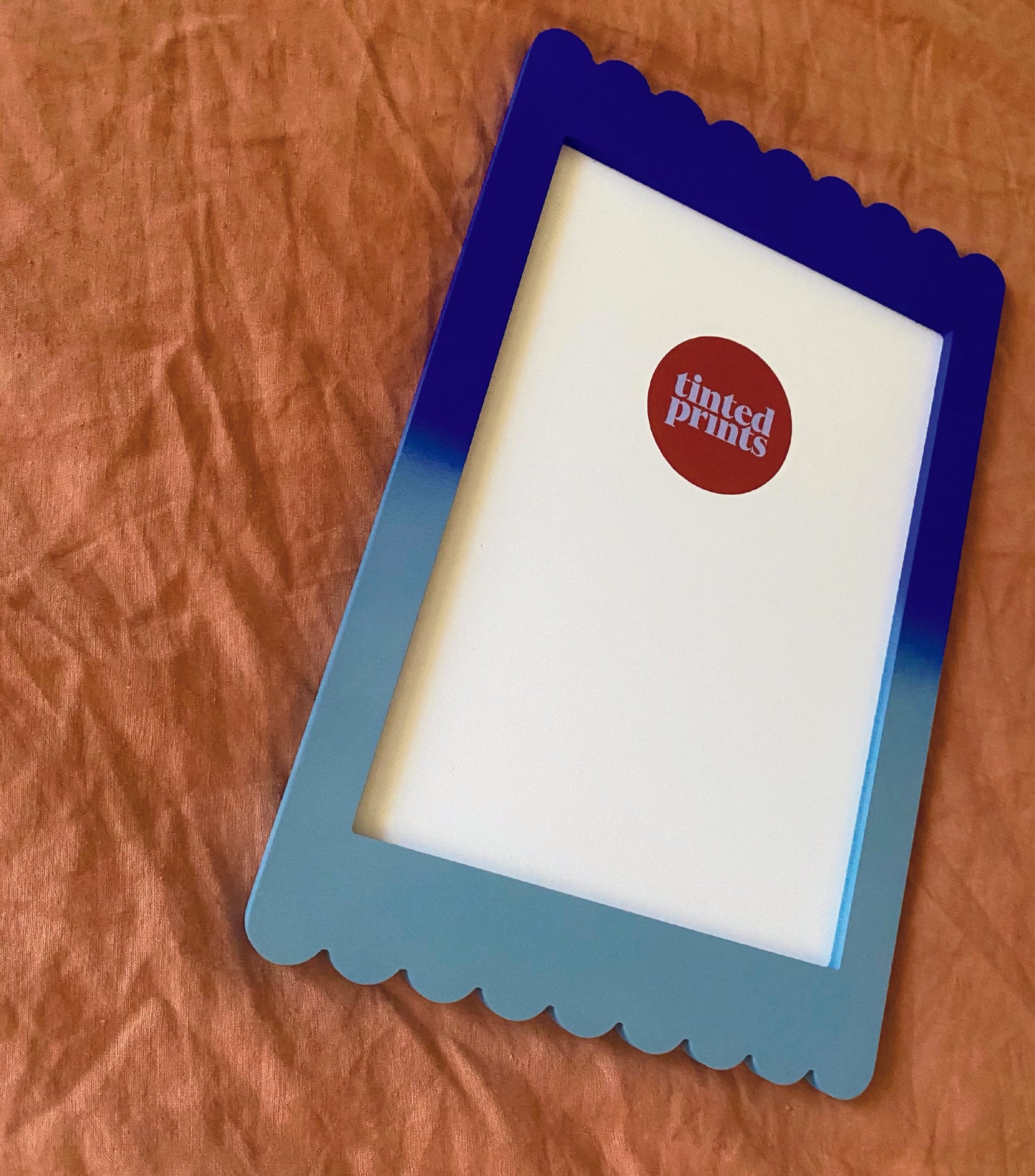 A4 Cobalt Blue Ombre Scallop Frame