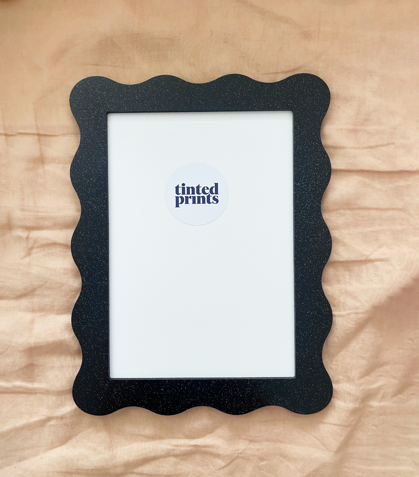 A4 Black Sparkle Wavy Frame
