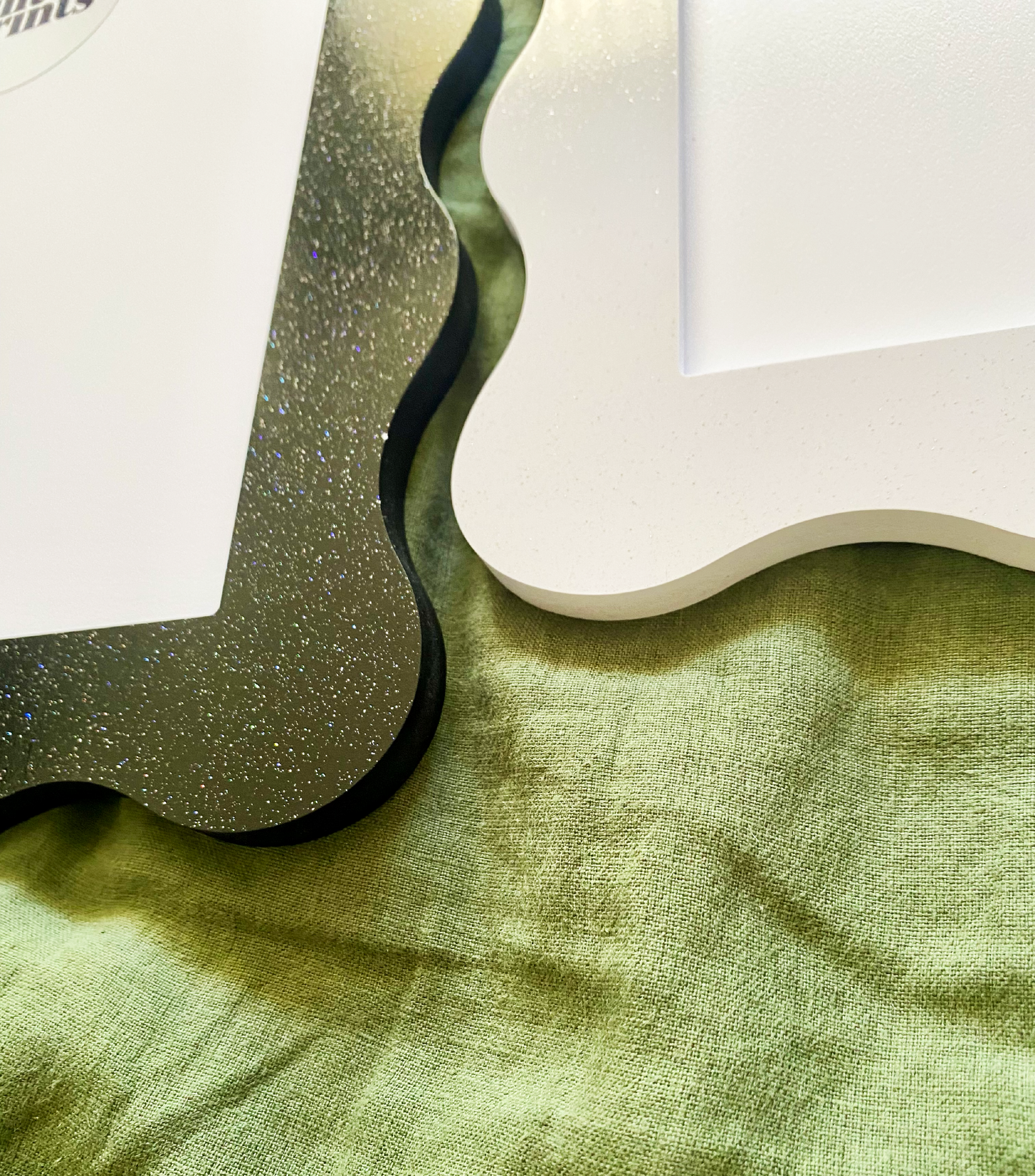A4 Black Sparkle Wavy Frame
