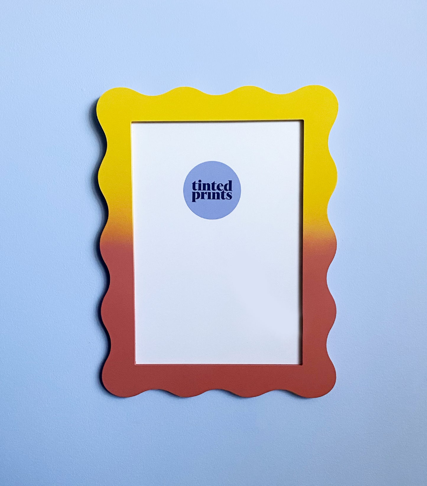 A4 Ombre Pink Yellow Wavy Frame