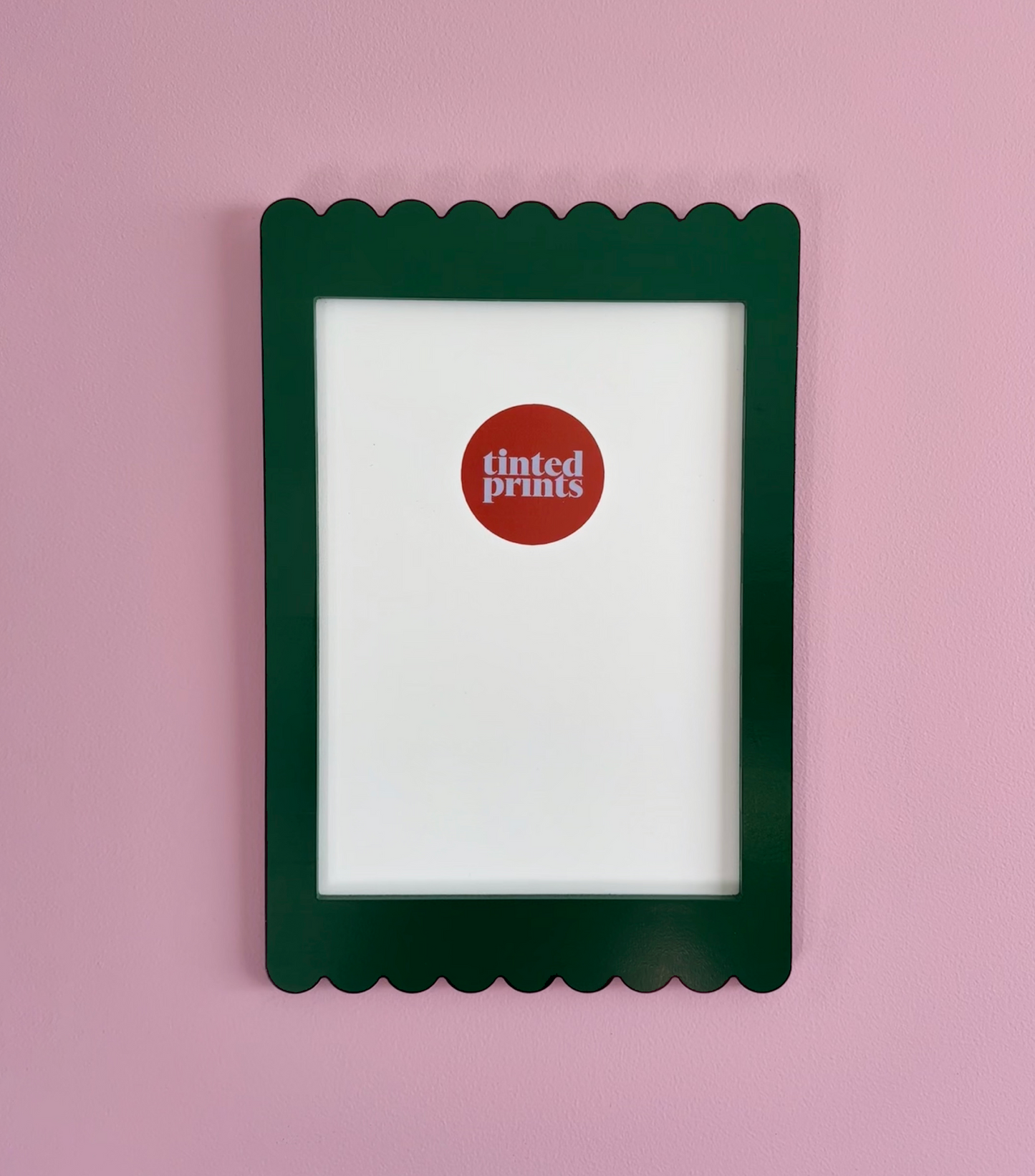 A4 Pine Green Scallop Frame