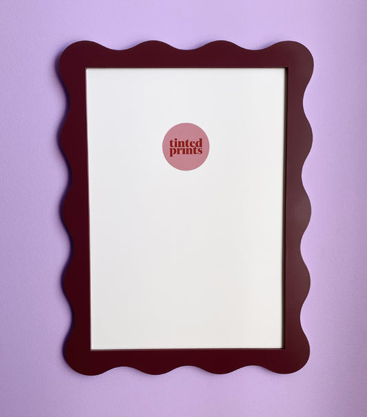 A3 Burgundy Wavy Frame