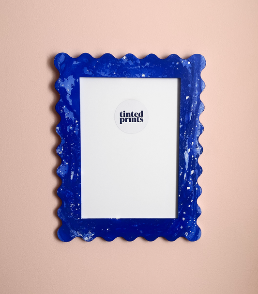#001 A4 Dipped Squiggle Frame - Cobalt Blue