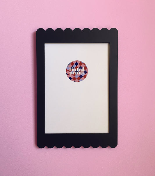 A4 Black Scallop Frame
