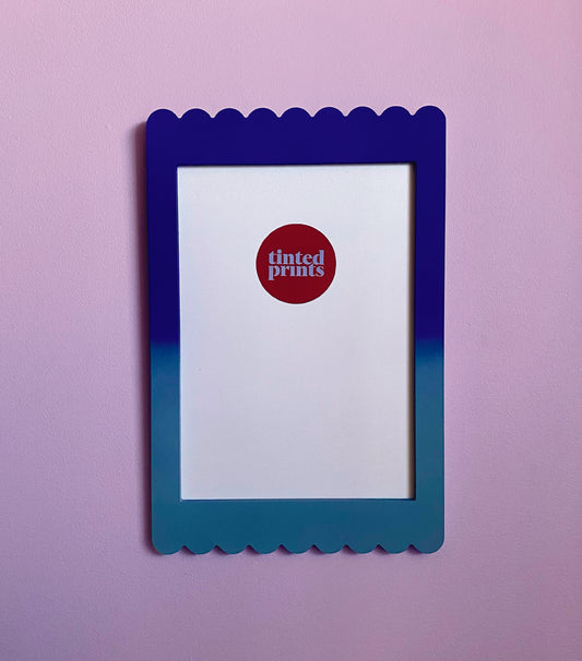 A4 Cobalt Blue Ombre Scallop Frame