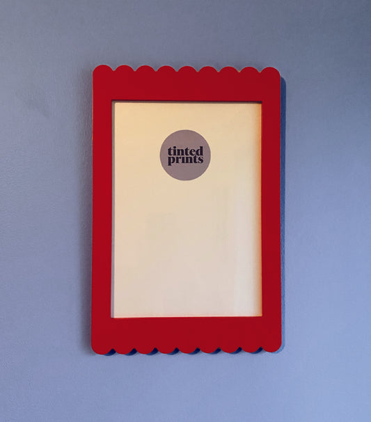 A4 Red Scallop Frame