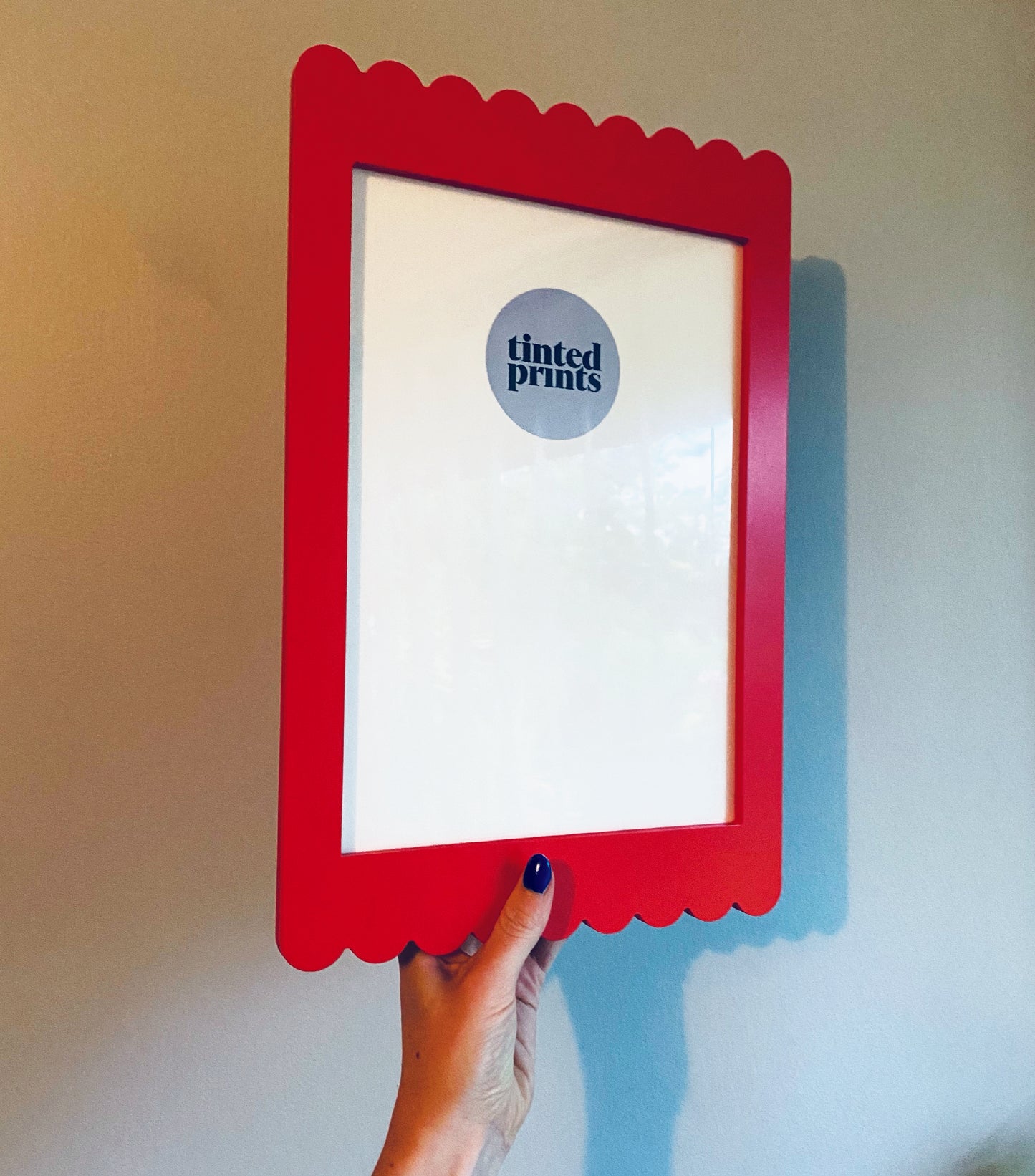 A4 Red Scallop Frame