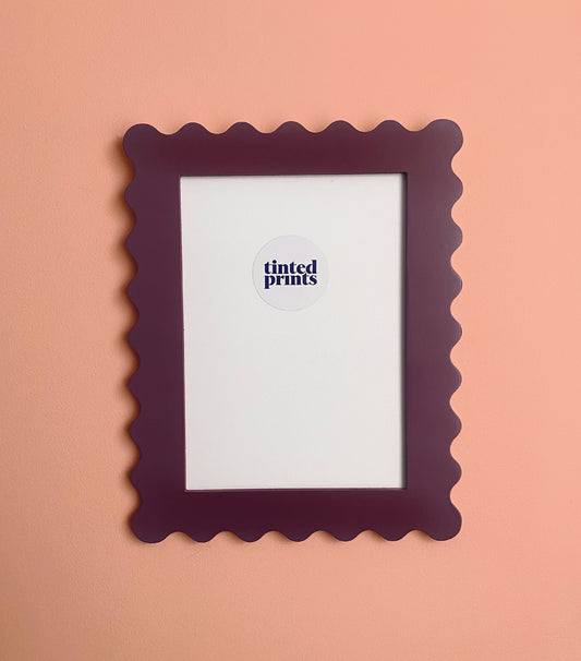 A4 Burgundy Wine Squiggle Frame