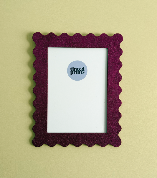 A4 Glitter Purple Squiggle Frame
