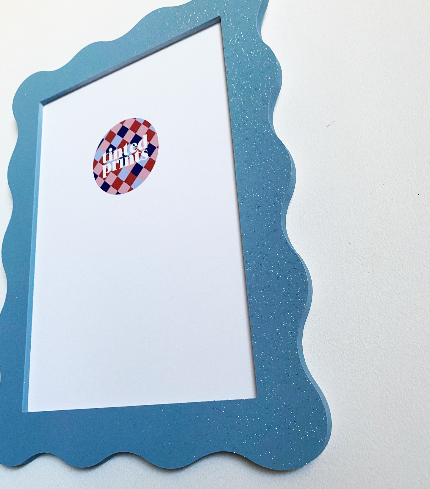 A4 Blue Sparkle Wavy Frame