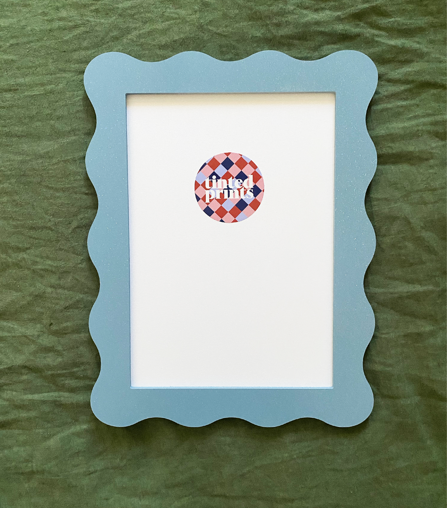 A4 Blue Sparkle Wavy Frame
