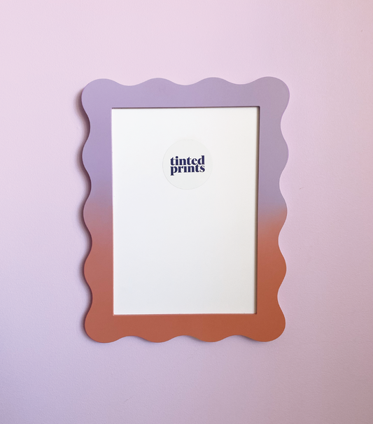 A4 Ombre Lilac Pink Wavy Frame