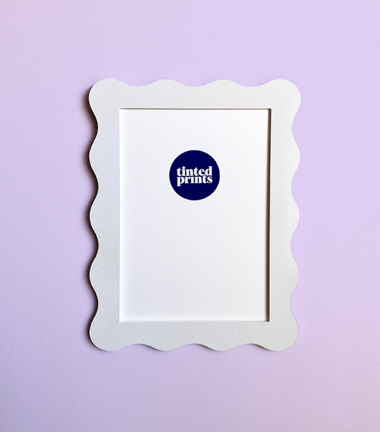 A4 White Sparkle Wavy Frame