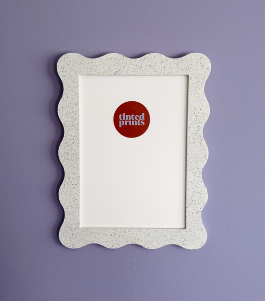 A4 White Granite Wavy Frame