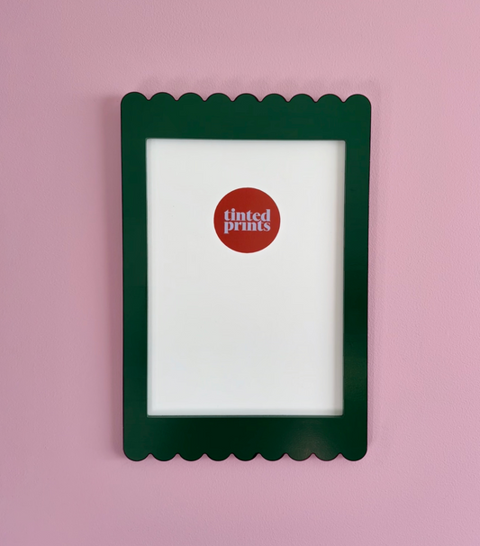 A4 Pine Green Scallop Frame