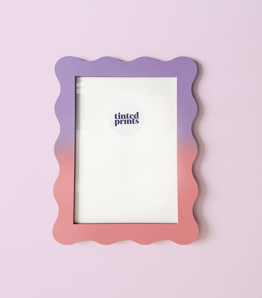 A4 Ombre Lilac Pink Wavy Frame
